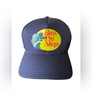 Bass Pro Shops Navy Blue Hat Logo Mesh Fishing Trucker Cap Snapback